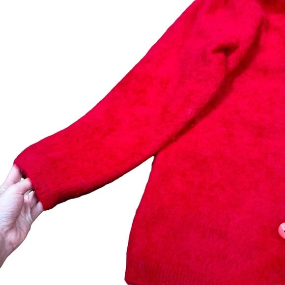 Vintage Parkhurst Red Buttoned Angora Rabbit Hair Cardigan Sweater Women's Sz M‎ - Picture 6 of 12
